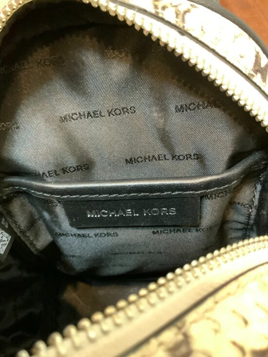 Michael Kors Black & Cream Leather Snakeskin Embossed Mini Backpack
